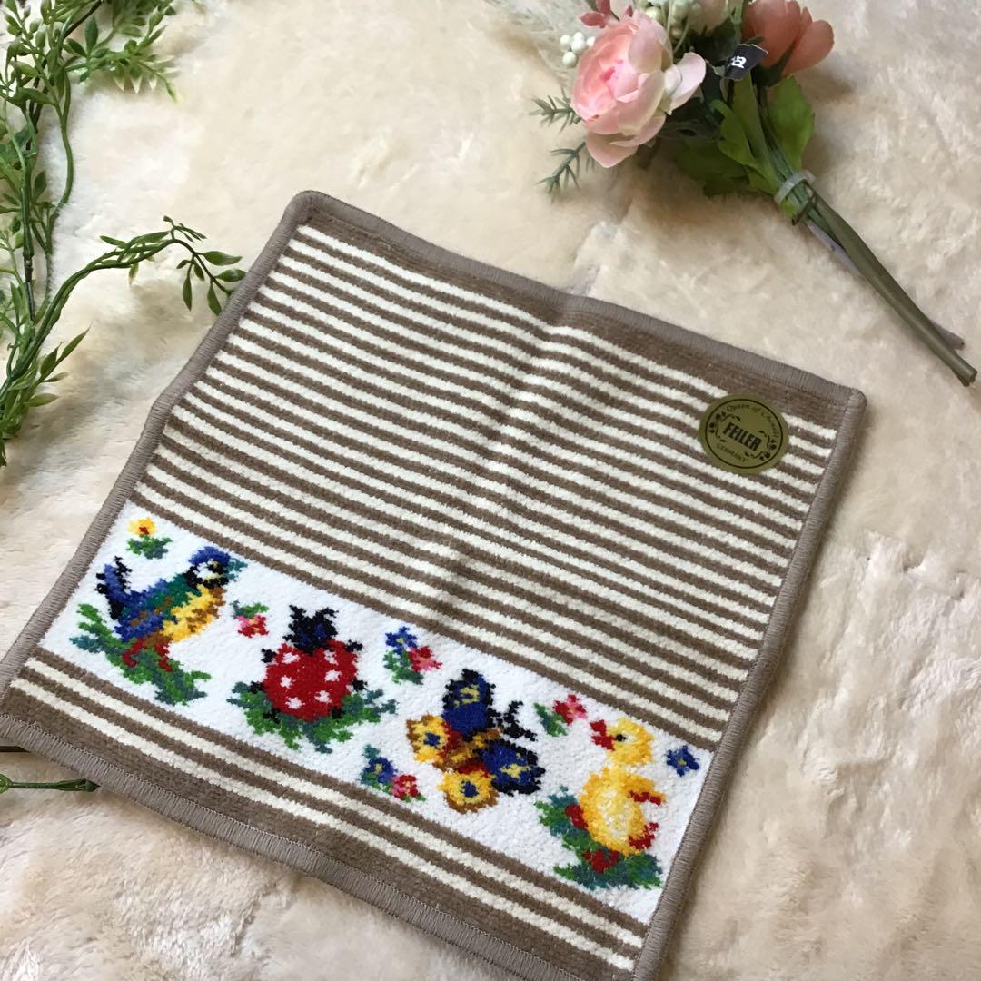 希少！ 新品未使用 フェイラー FEILER ハイジ ストライプ 刺繍