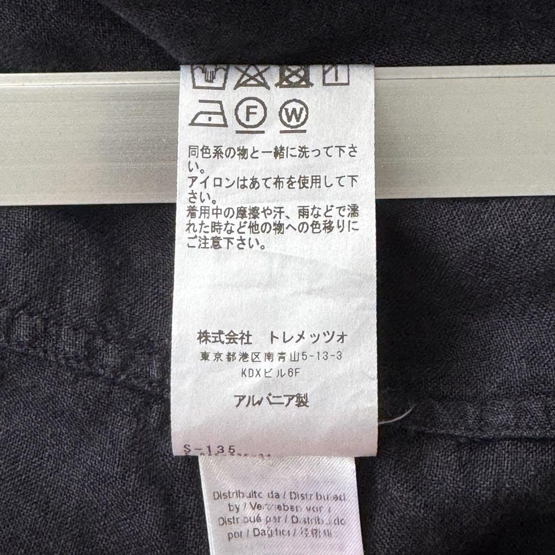 BAGUTTA バグッタ ワイドカラー リネン シャツ 38 ブラック 黒