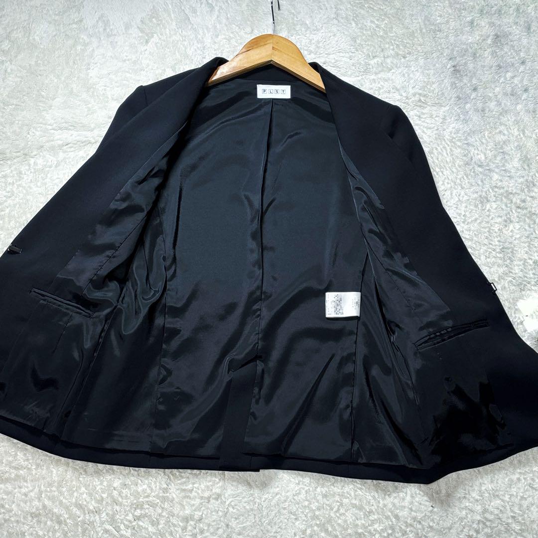 PLST プラステ ノーカラー ジャケット パンツ スーツ セットアップ