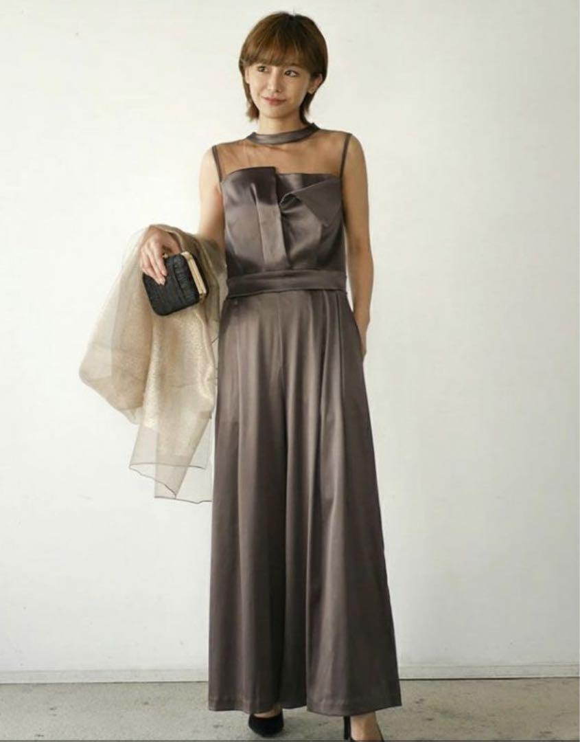 My shawtyマイシャウティーmatte satin pants dress