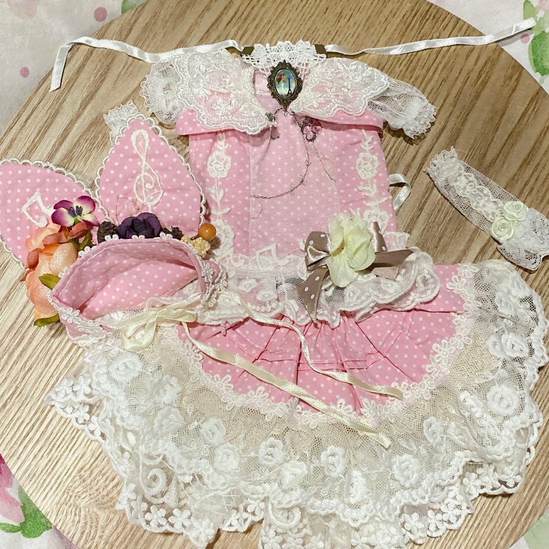 スーパードルフィー　SD SD13 ドレス　ピンク　レース　水玉　うさ耳