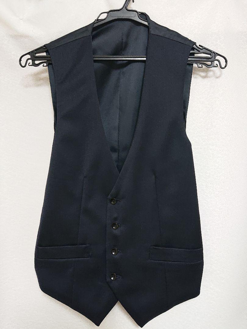 SUITS SEIECT ネイビー 3ピース ビジネススーツ 無地　シルク混