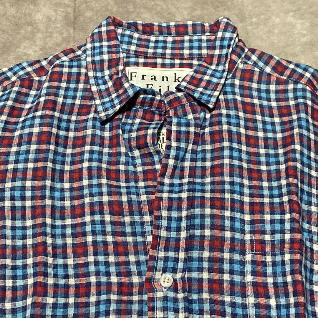 フランクアンドアイリーン (XXS) チェック柄シャツ　USA製　リネン100% フランクアンドアイリーン (XXS) チェック柄シャツ USA製 リネン