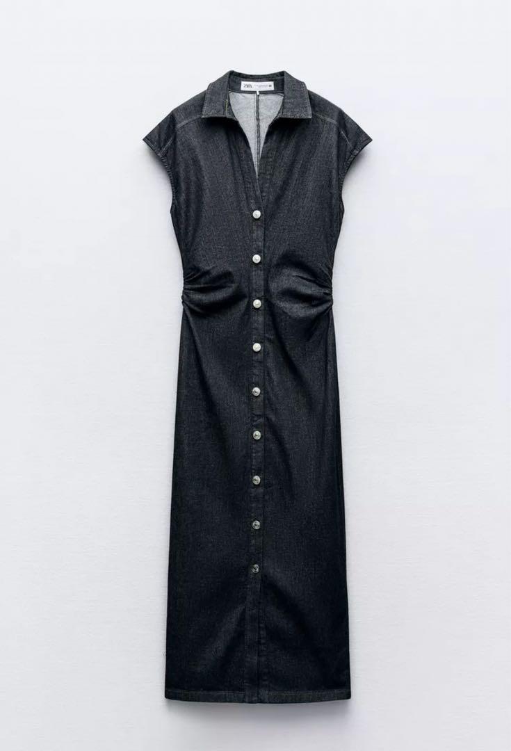 【新品タグ付】ZARA ザラ ミディデニムワンピース