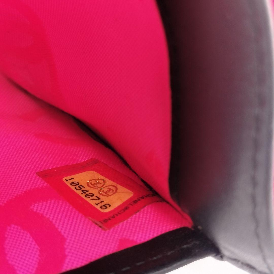 CHANEL カンボンライン ブラック 二つ折り財布