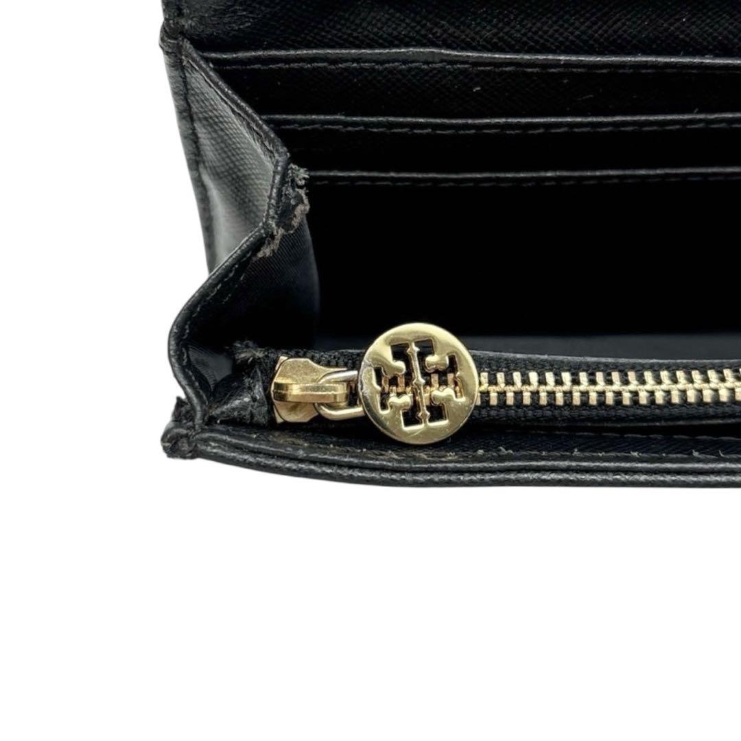 美品◎ トリーバーチ 長財布 小銭入れ有 レザー ブラック 男女可 美品◎ トリーバーチ 長財布 ロゴ金具 レザー ブラック 小銭入れ