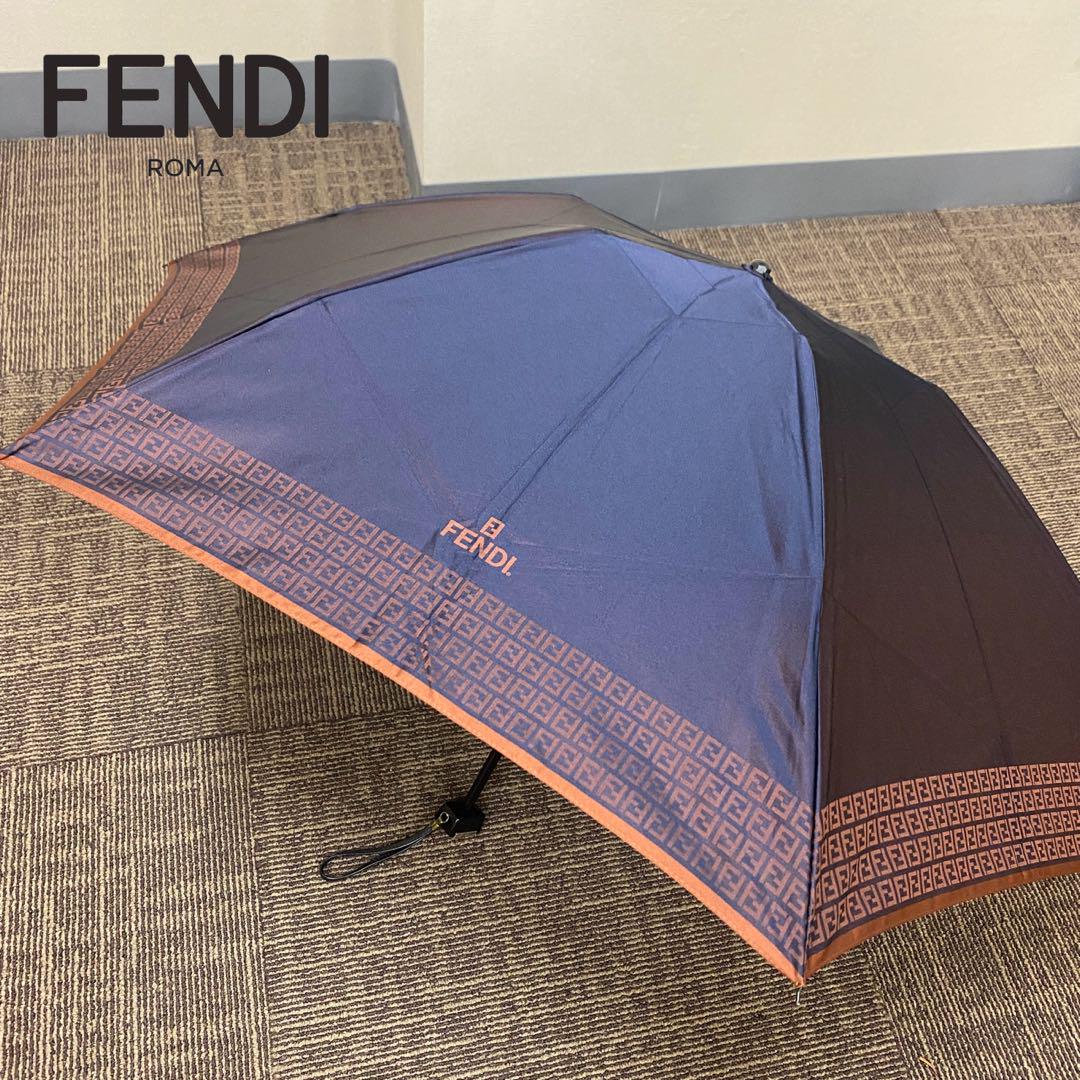 FENDI フェンディ 折りたたみ傘 ズッキーノ ズッカ ネイビー