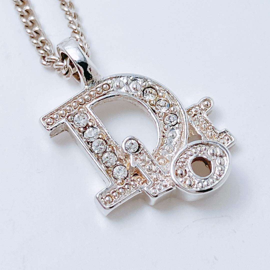 美品 ディオール dior CD ネックレス シルバー レディース ON421