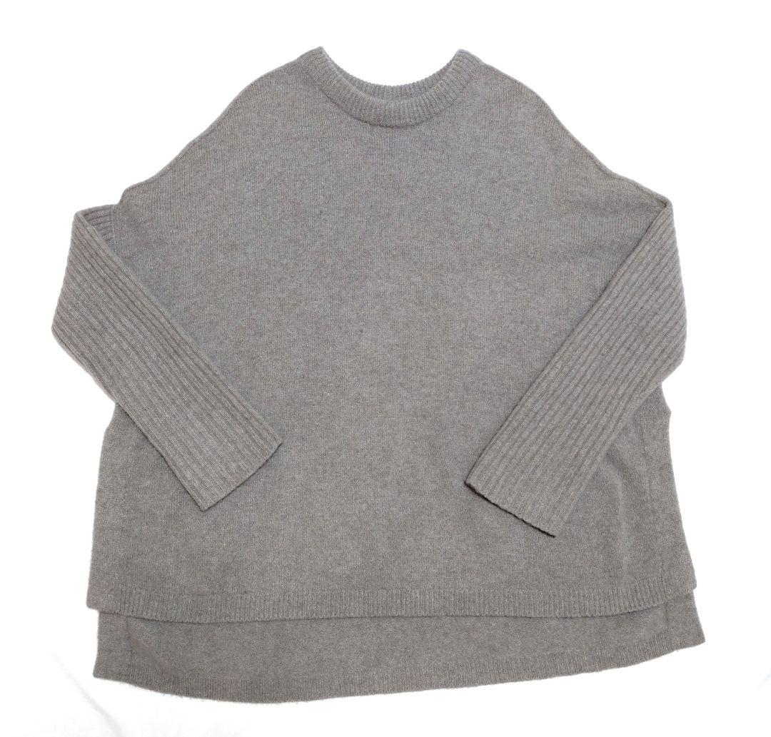 IENA イエナ ウールカシミヤ脇スリットクルーネックプルオーバー