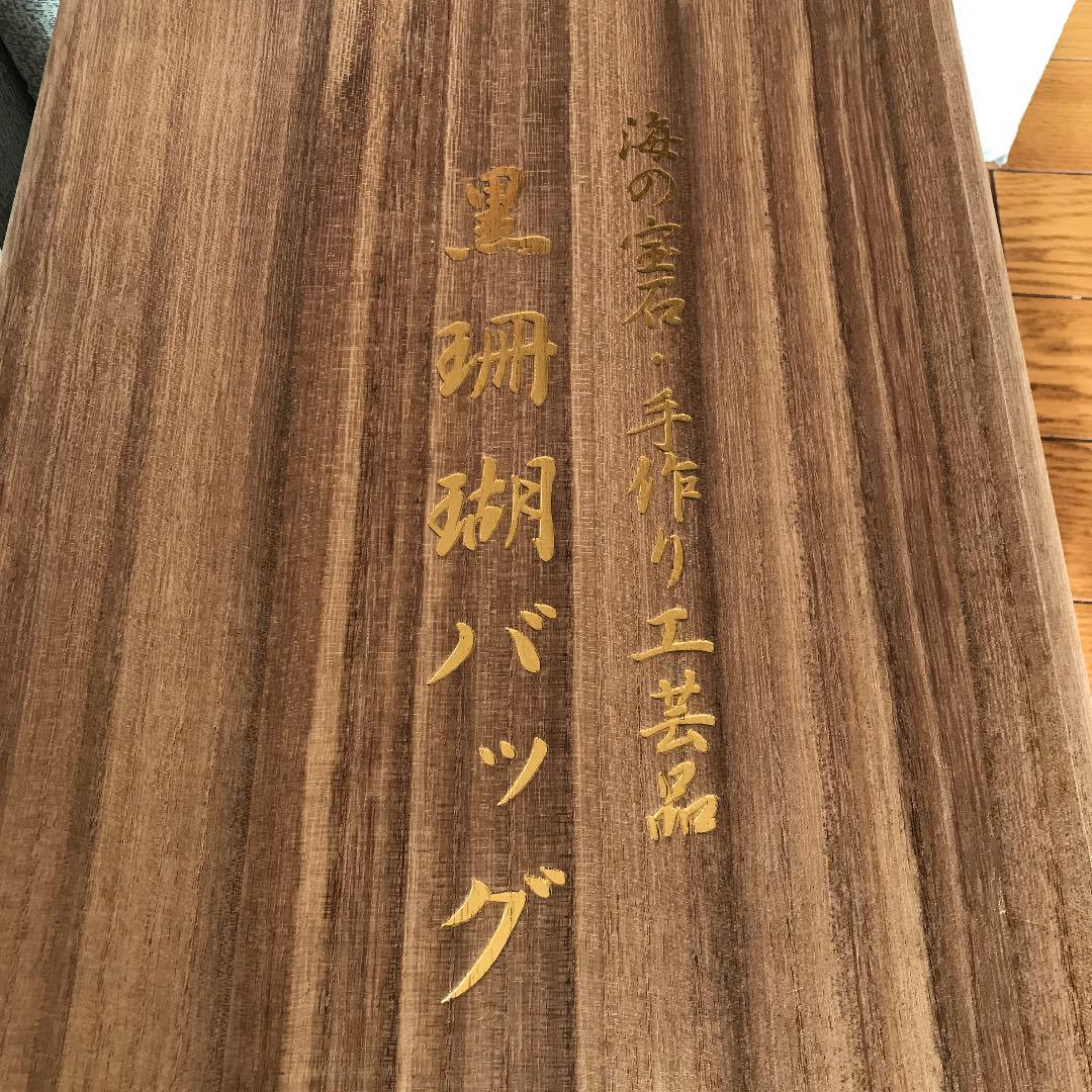 【ーラル】 海の宝石黒珊瑚バッグ 手作り工芸品 鑑別書付き ブラックコーラル Ap1yg-m99120320103 サンゴ