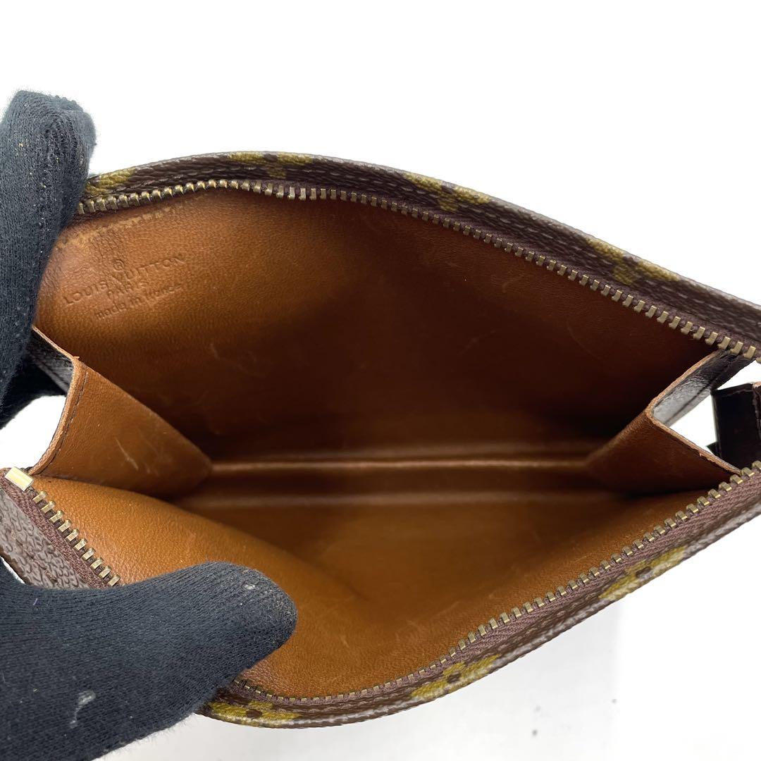 【極美品】ルイヴィトン　ポッシュトワレ　ポーチ　モノグラム　LV レザー　茶
