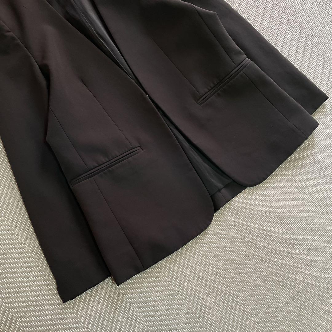美品 ミラオーウェン ノーカラージャケット フロントフック