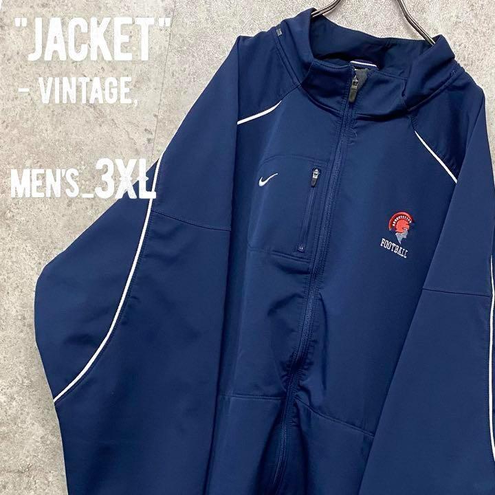 vintage《NIKEナイキ》刺繍カレッジソフトシェルジャケット/メンズ4XL