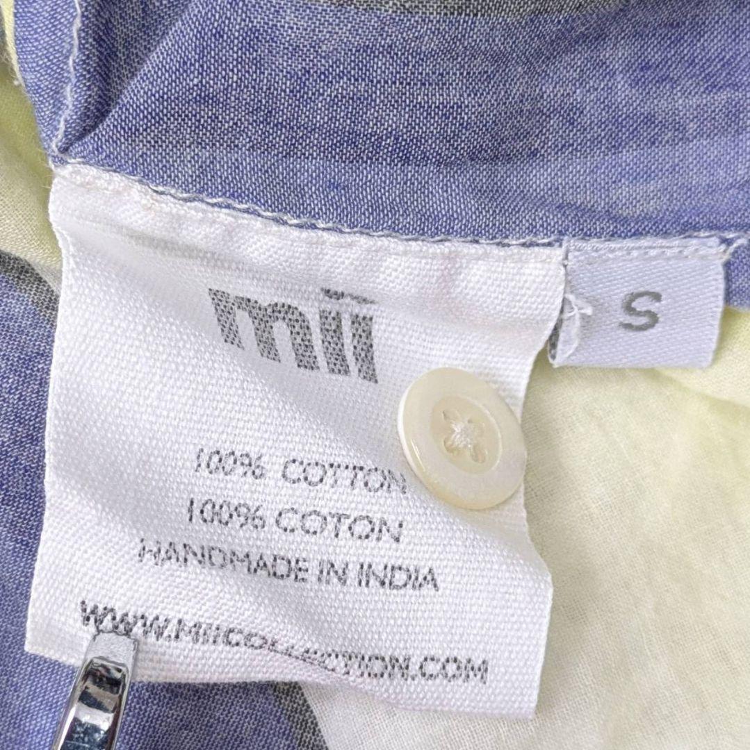売れ筋商品お見逃しなく ミー マキシ丈ストライプワンピース【S】インド綿 半袖 mii ワンピース