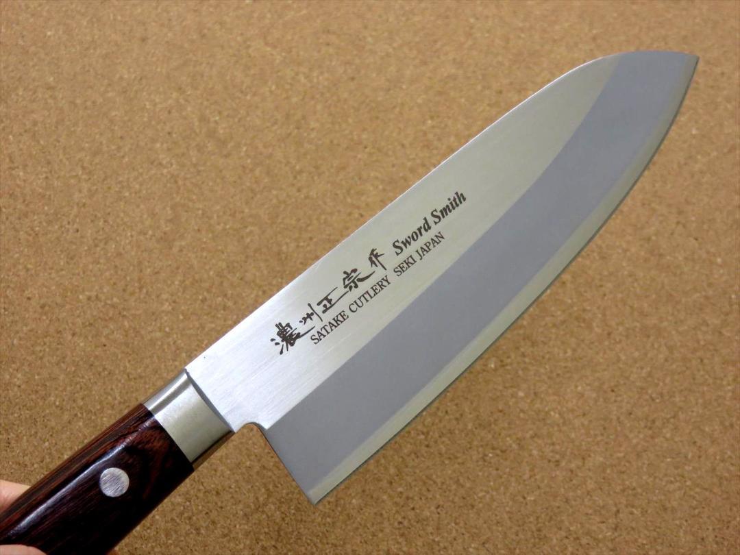 関の刃物 三徳包丁 170mm 濃州正宗作 ぼかし入 割込 ステンレス 両刃包丁