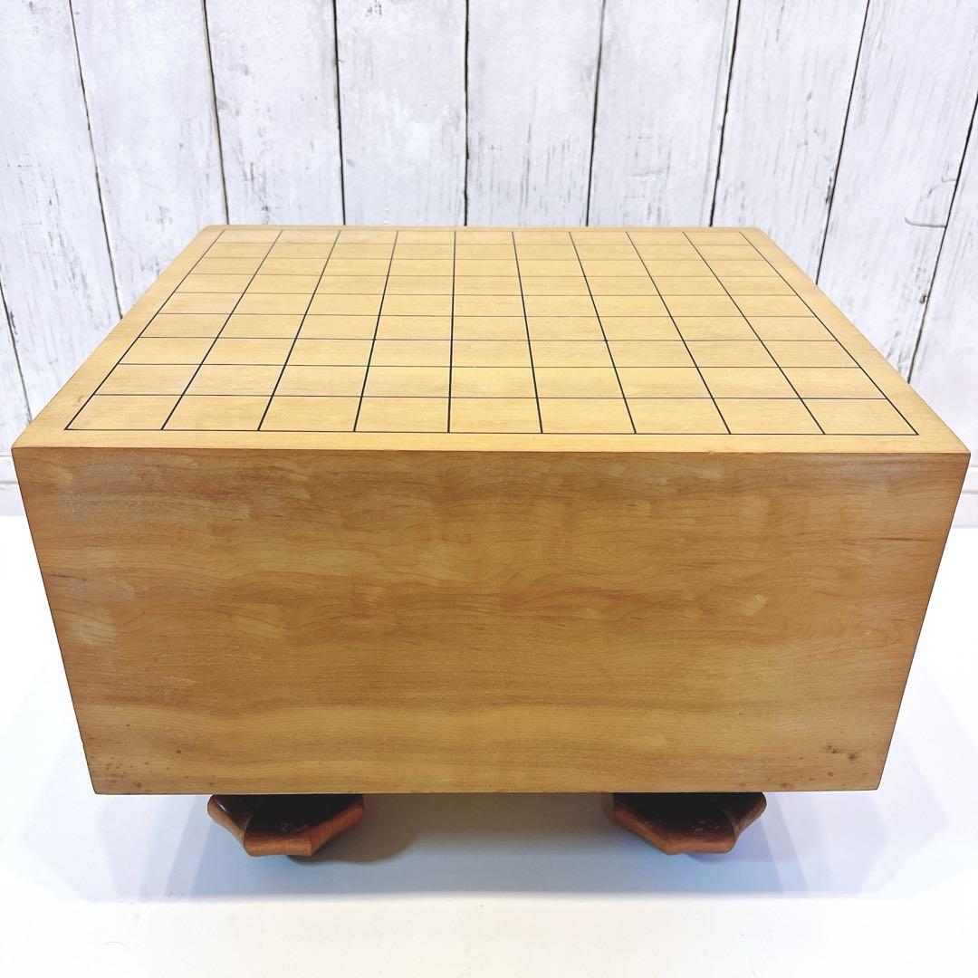 【良品】将棋盤・駒台セット　脚付き　へそ付き　カバー付き