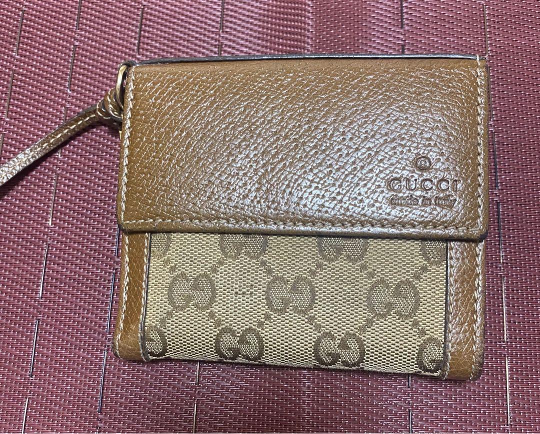 Gucci シマリボン 二つ折り財布 ブラウン GUCCI グッチ シェリーライン GG柄 二つ折り 財布 ブラウン