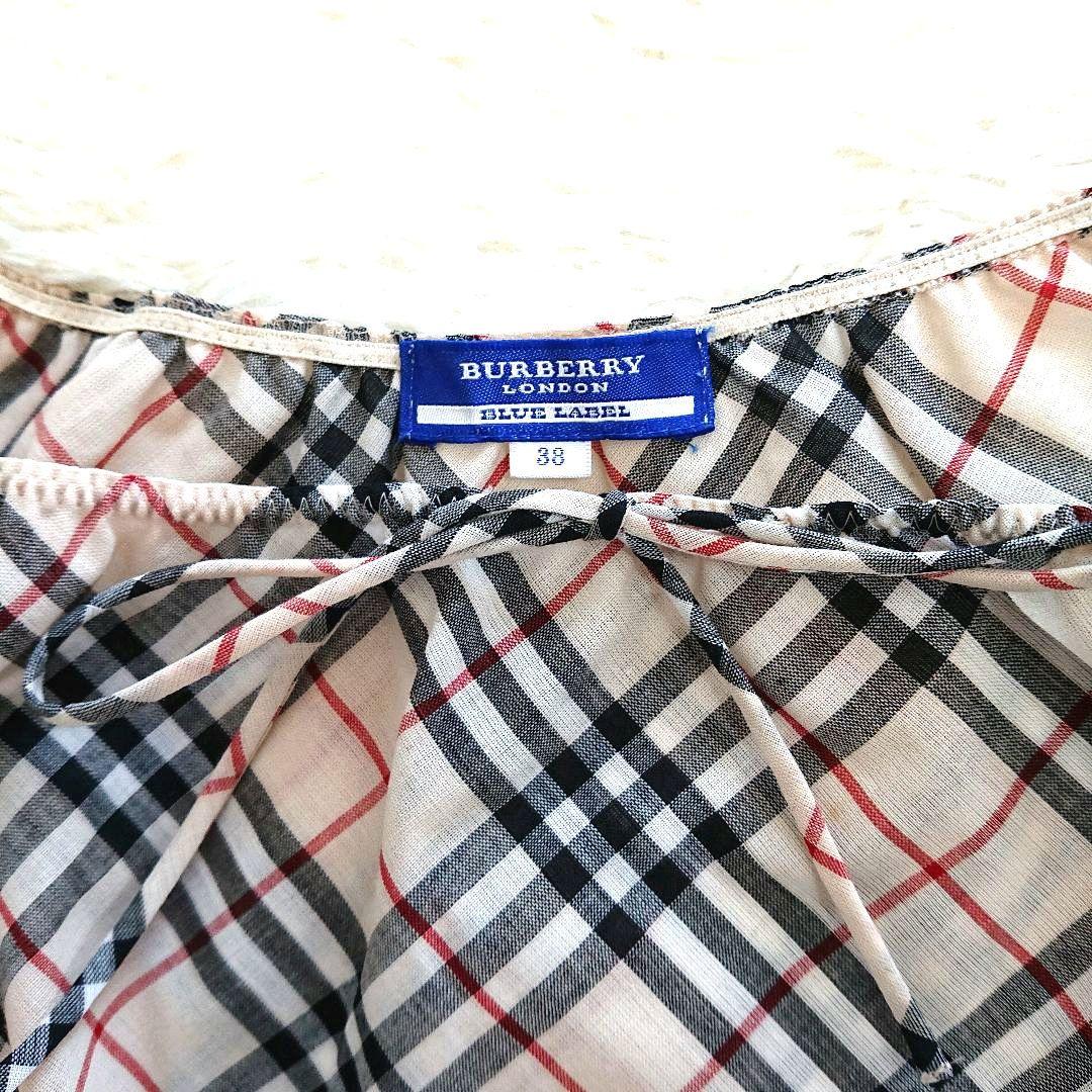 BURBERRY ノバチェック柄 ノースリーブワンピース 38 薄ベージュ