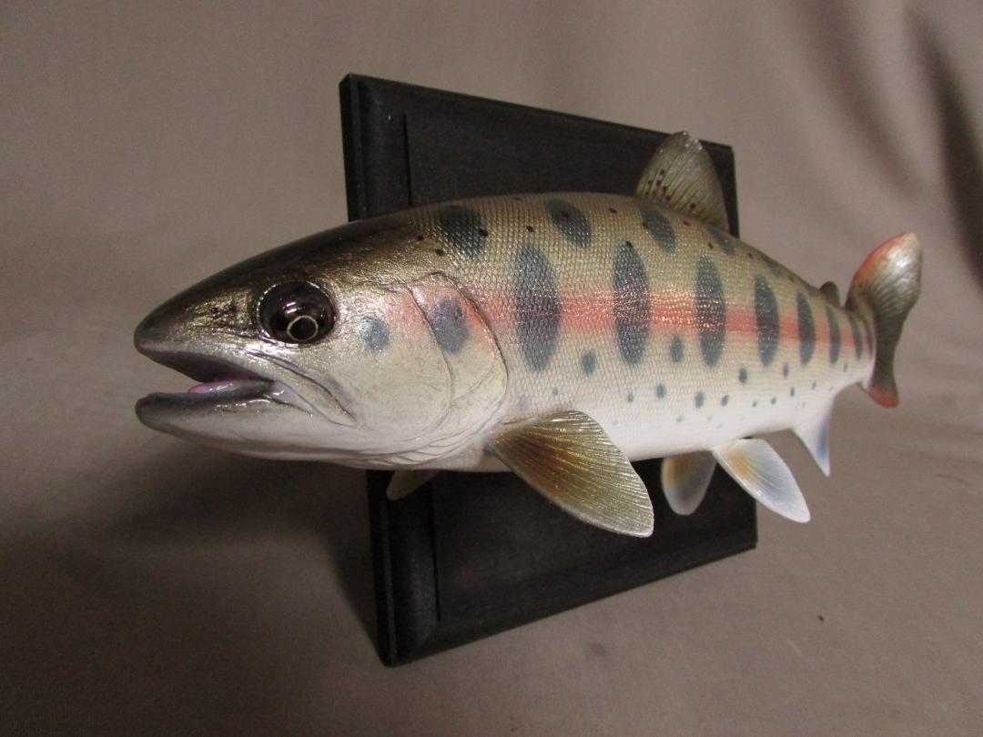 ハンドメイド　27cmヤマメ壁掛け 魚模型　フィギュア　レプリカ　釣り　オブジェ ハンドメイド 手作り 27cmヤマメ壁掛け 釣り フィギュア 魚