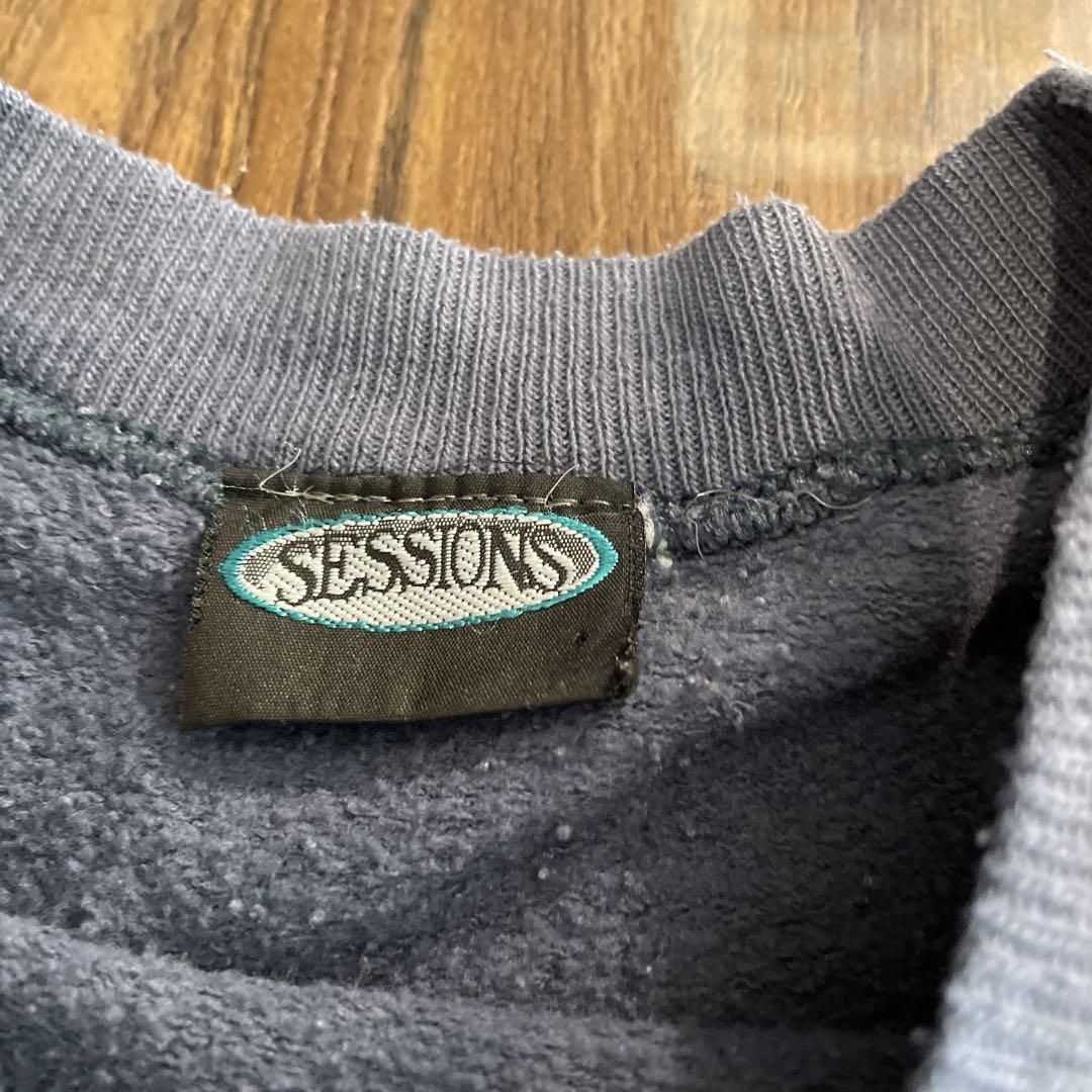 アメージングタイランド・グランドセール Sessions ビンテージ 90s グレー 値下げしま フレイムトレーナー トップス