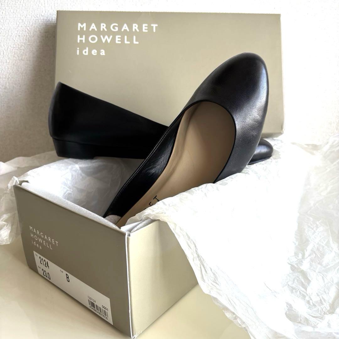 MARGARET HOWELL idea23cmブラックフラットシューズ 箱付き - 靴