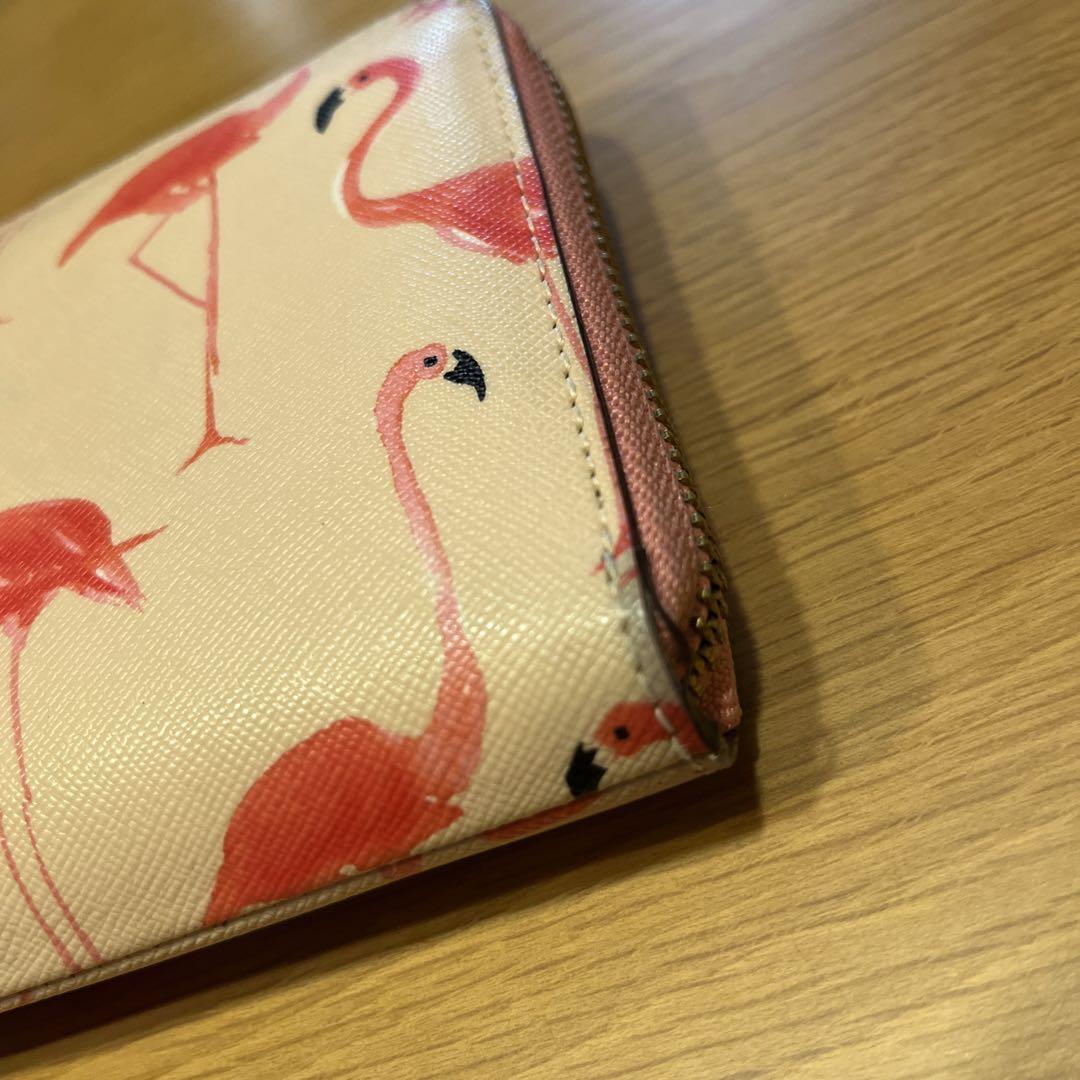 ケイトスペード 長財布 フラミンゴ 小物