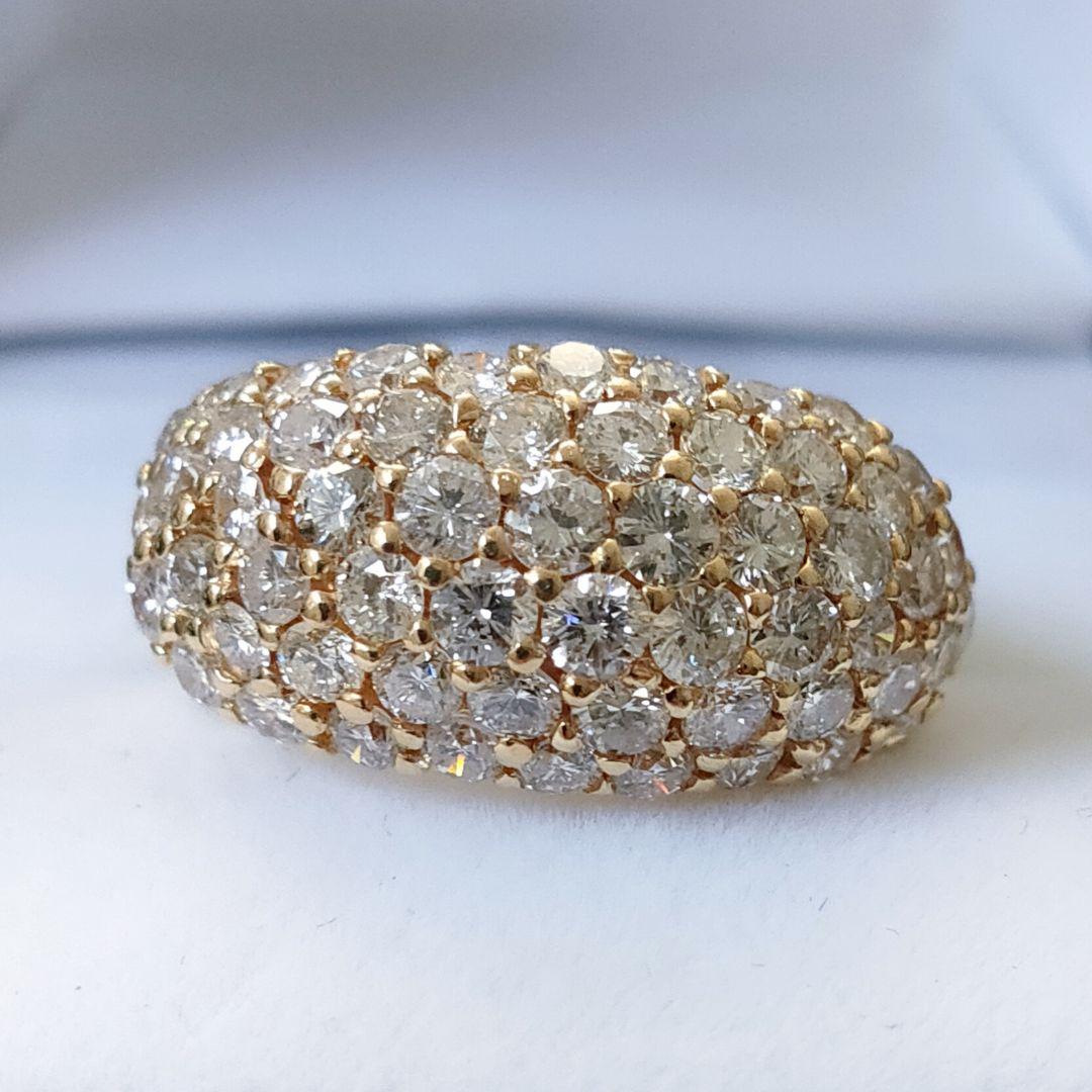 ダイヤモンド パヴェ リング K18YG 2.87ct 9.1g