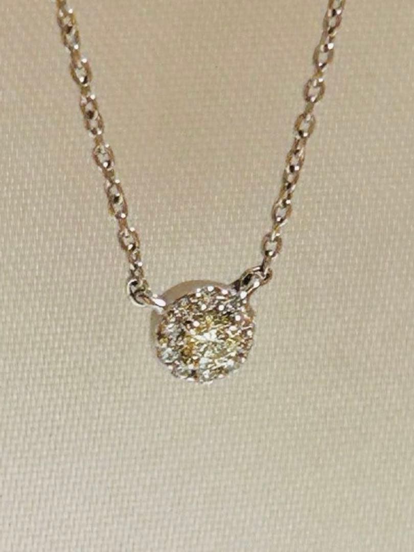 スタージュエリー pt950ヘイロー イエローダイヤ/ダイヤモンドネックレス スタージュエリー pt950ヘイロー イエローダイヤ/ダイヤモンドネックレス