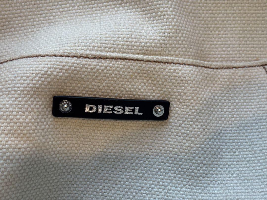 美品 DIESEL ディーゼル トートバッグ ロゴプリント キャンバス コットン