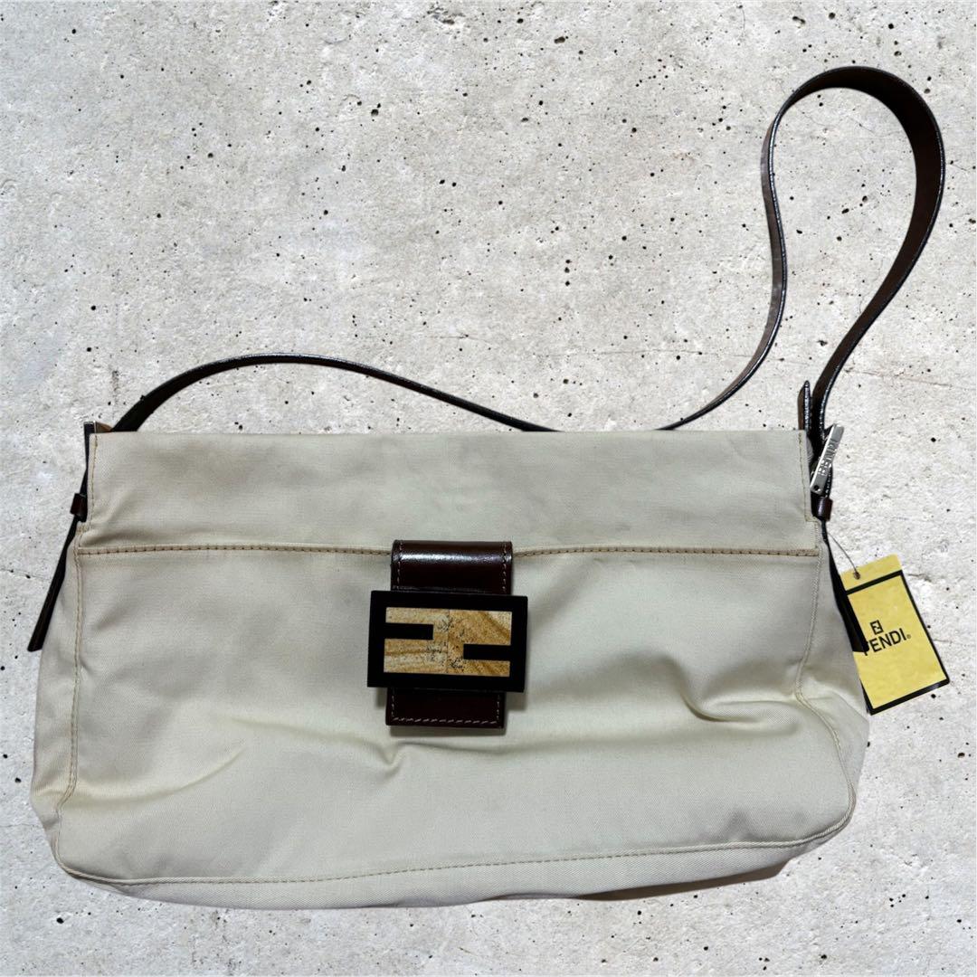 美品 FENDI フェンディ マンマバケット ワンショルダー キャンバス 大理石 FENDI フェンディ マンマバケット ワンショルダー キャンバス