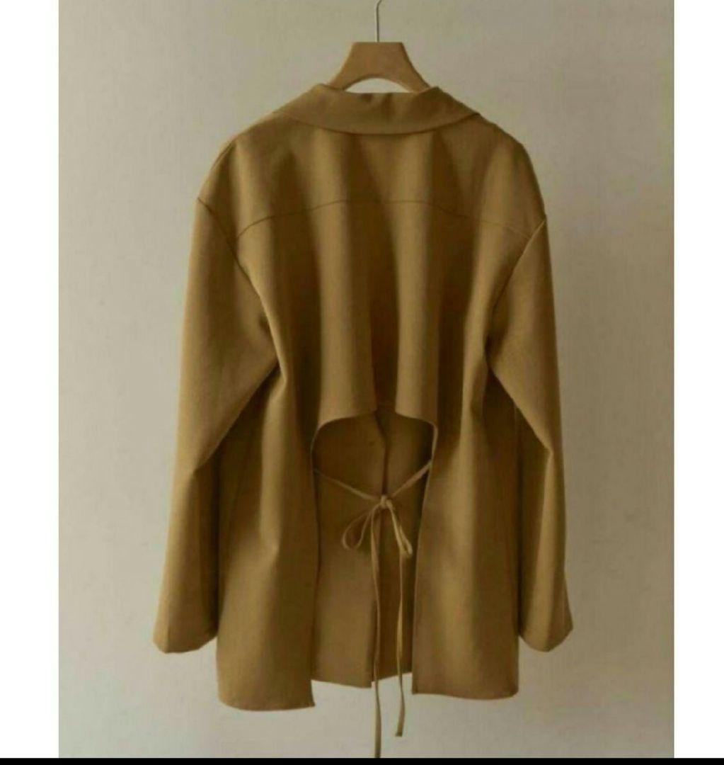 100％本物 Eaphi camel jacket classy ribbon back ジャケット・アウター