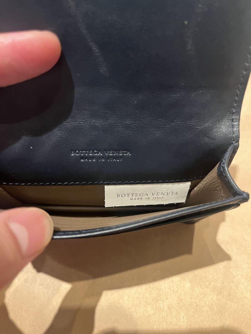 BOTTEGA VENETA ネイビー名刺入れ 編み込みデザイン - メルカリ