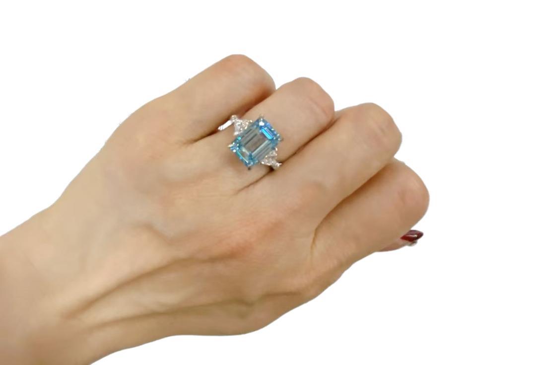 Pt950 ダイヤモンド リング 　ブルー　D5.04ct，d0.662ct