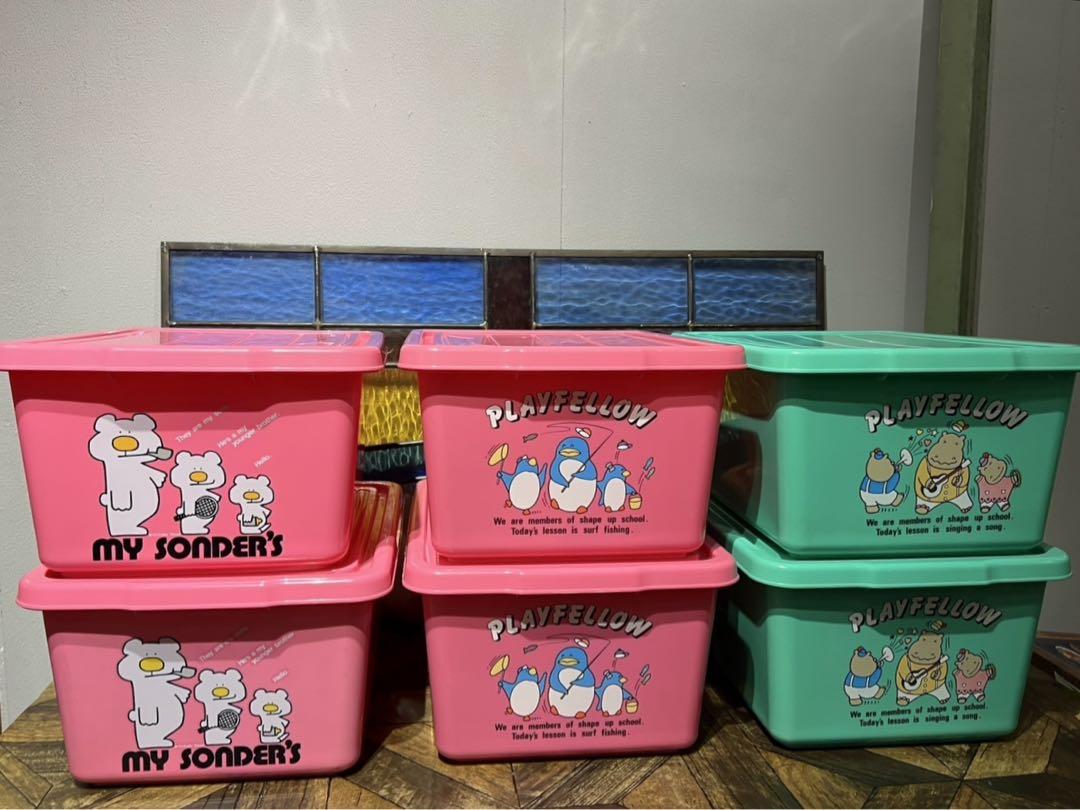 昭和レトロ 可愛い収納ボックス プラスチックケース