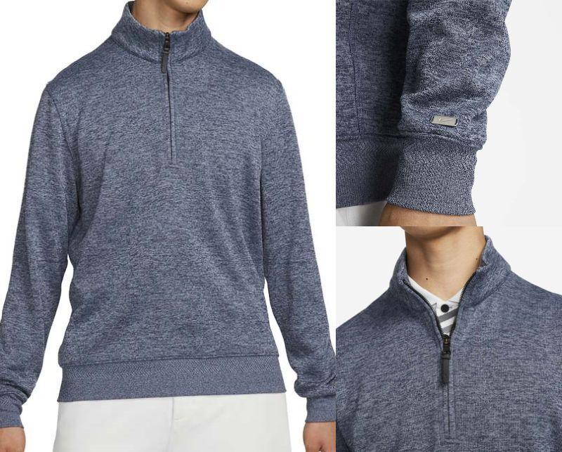 残少 XXL ナイキゴルフ ハーフジップ ニット 上質素材 セーター 紺 2XL
