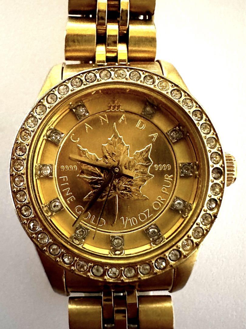 金貨時計 エルジン  カナダ メープルコイン 1/10oz FINE GOLD