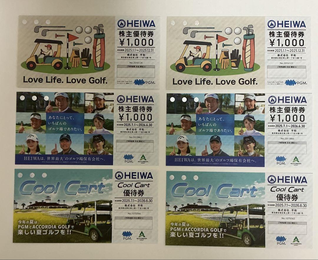 平和ゴルフ株主優待 withGolf割引券 Cool Cart優待券