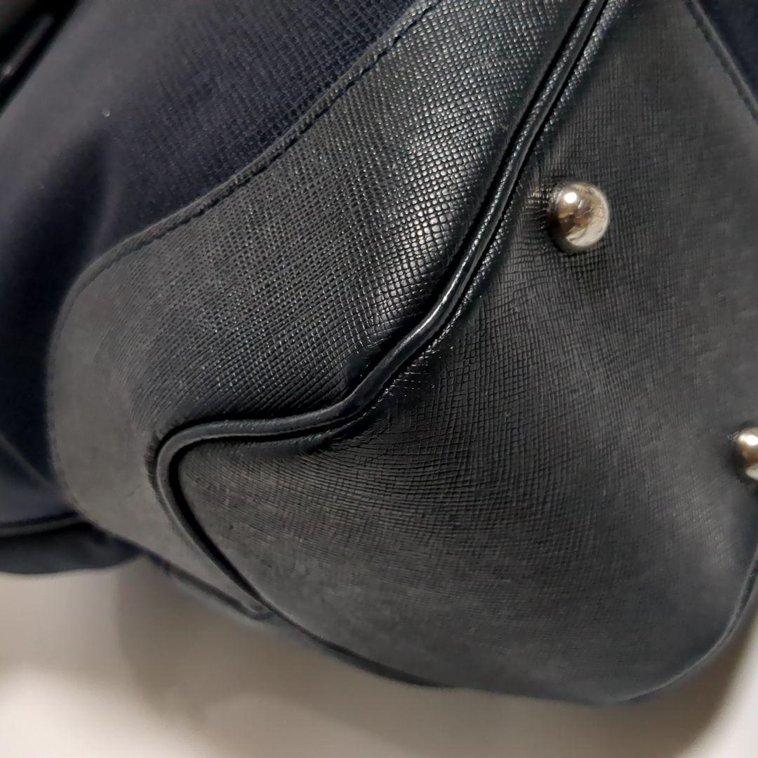 ✨ペッレモルビダ✨トートバッグ キャピターノ ネイビー ロゴ レザー