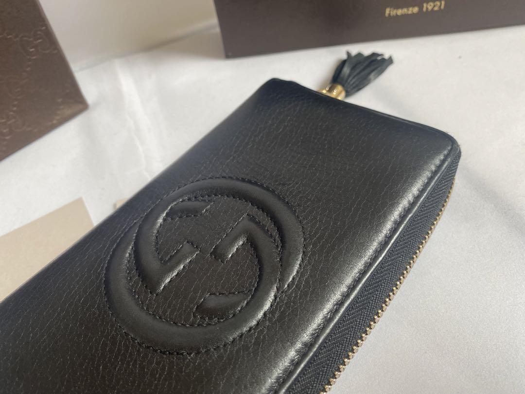 GUCCI グッチ レザーSOHO ラウンドファスナー 長財布 黒