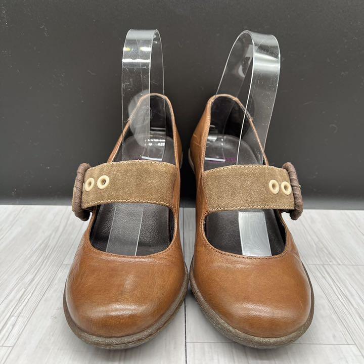 CAMPER カンペール 23 ストラップ ヒール レザー ブラウン 36