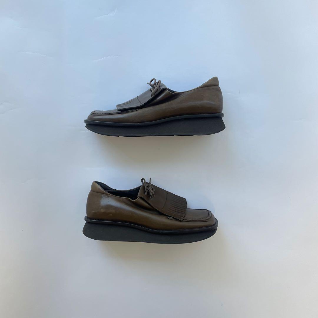 靴 PRADA square leather shoes 36