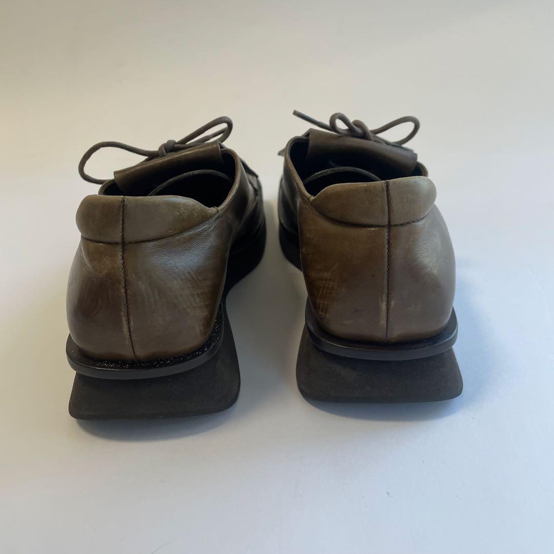 靴 PRADA square leather shoes 36