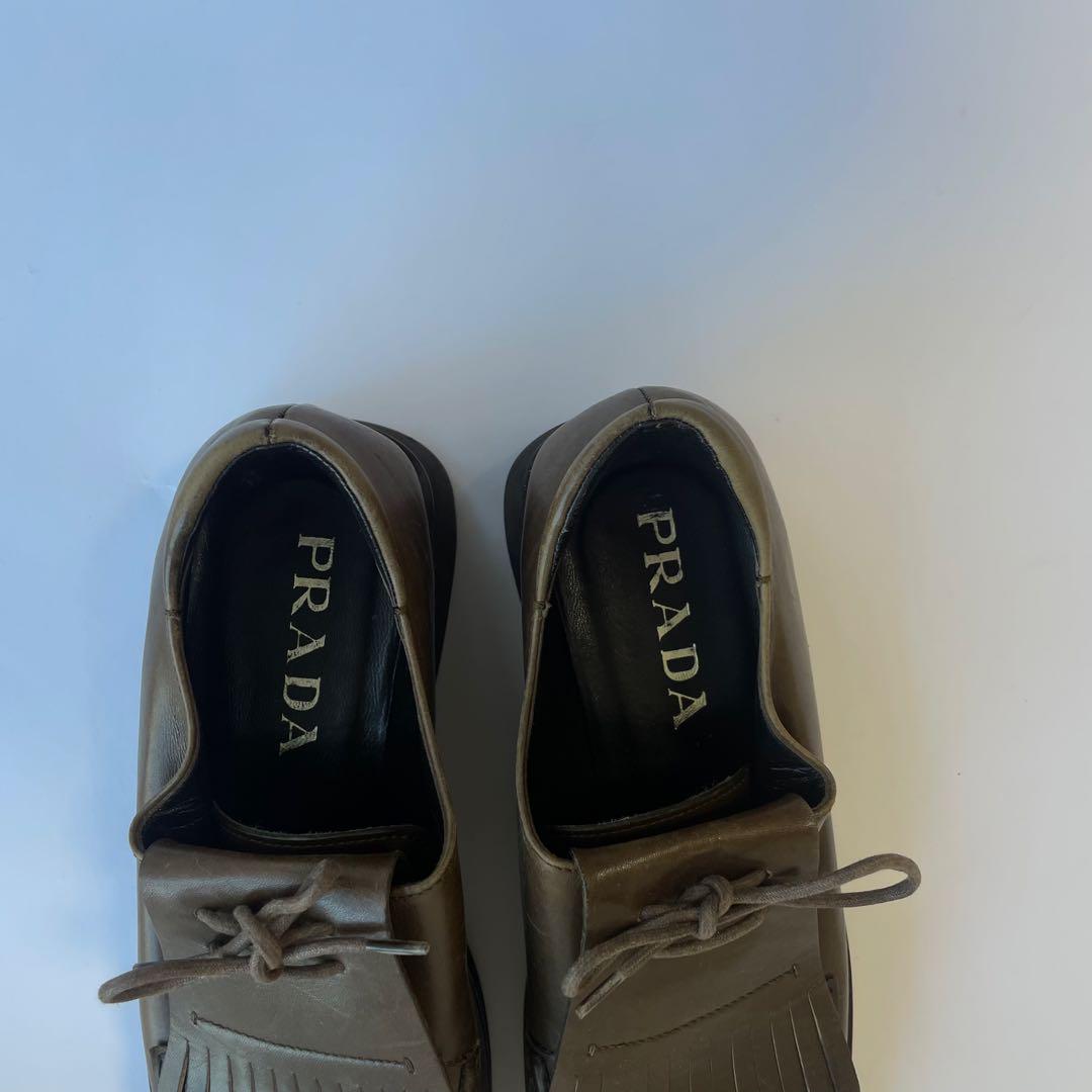 靴 PRADA square leather shoes 36