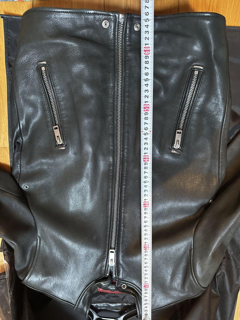 DIESEL ブラックレザーシングルライダースジャケット L