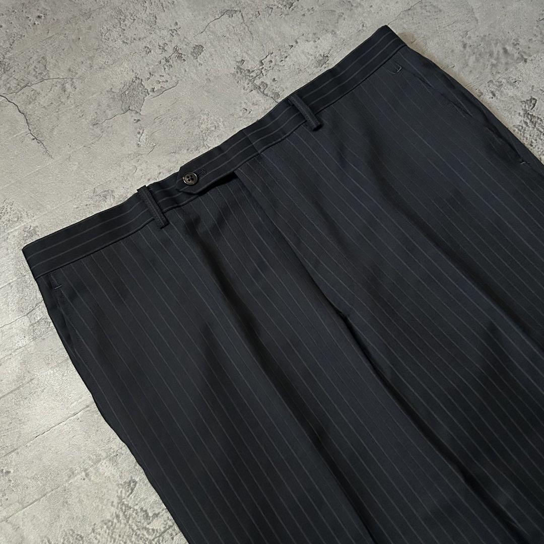 極美品 SUIT SELECT セットアップ ストライプ ネイビー AB5