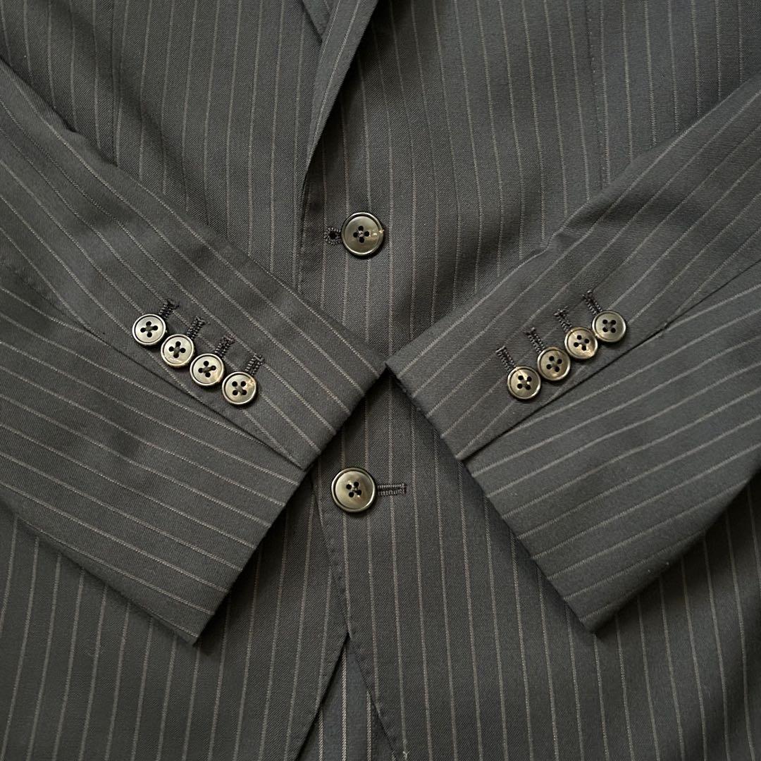 極美品 SUIT SELECT セットアップ ストライプ ネイビー AB5