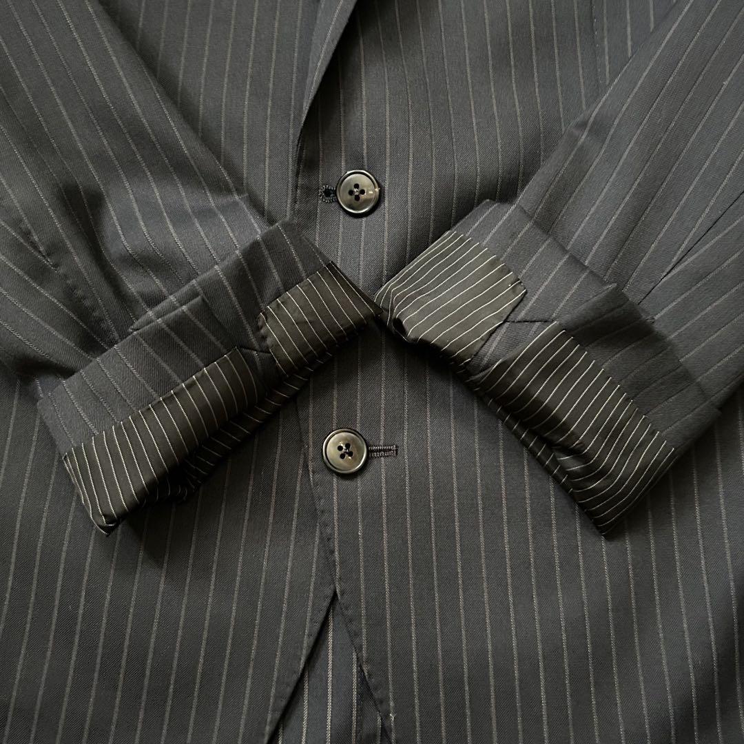 極美品 SUIT SELECT セットアップ ストライプ ネイビー AB5