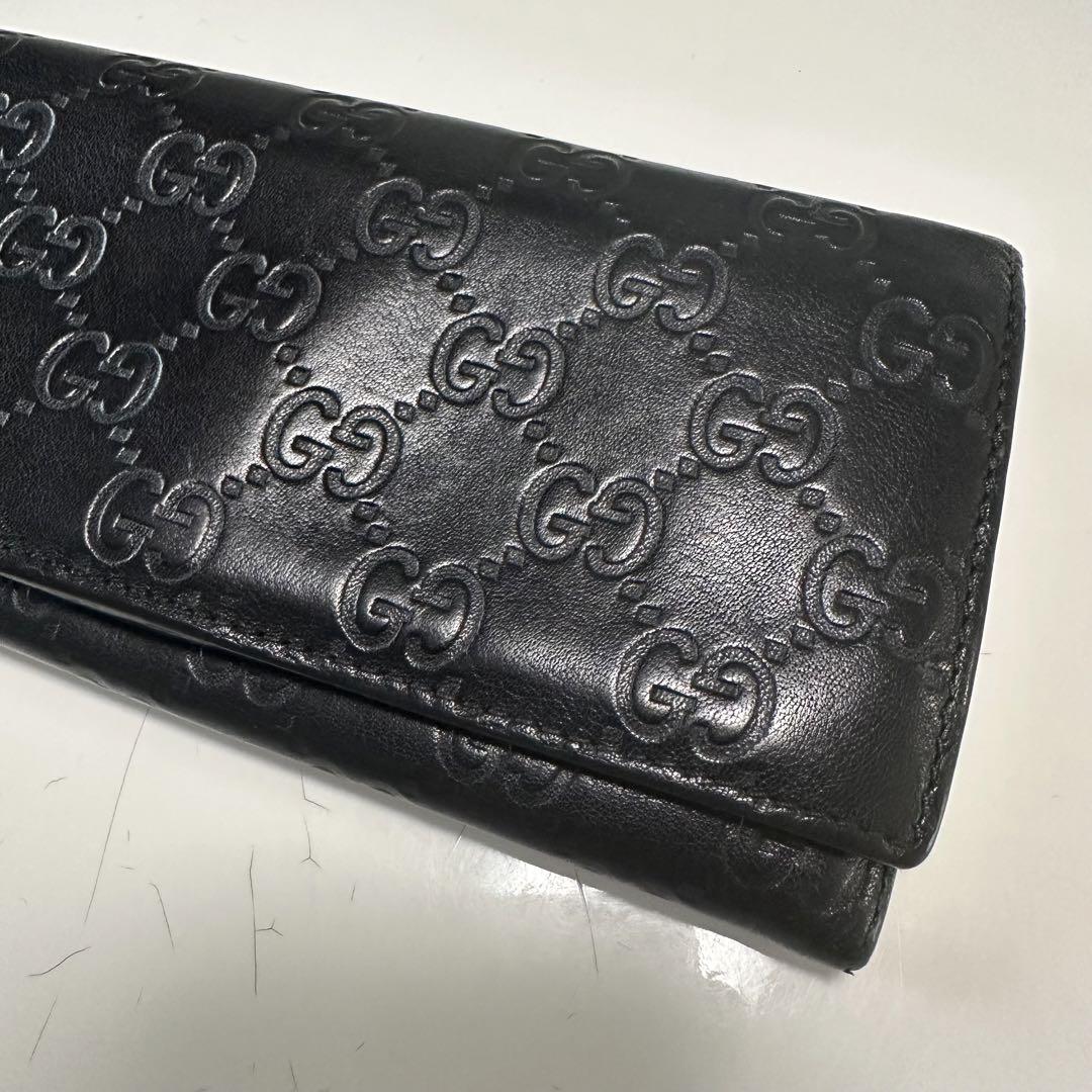 GUCCI 長財布　ブラック　GGレザー美品