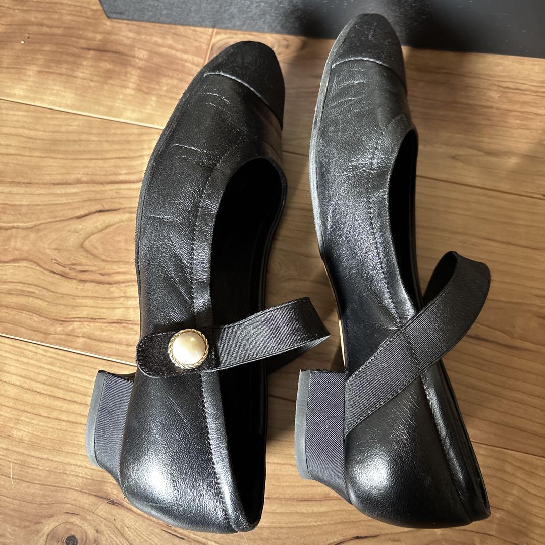 CHANEL ブラックバレエシューズ