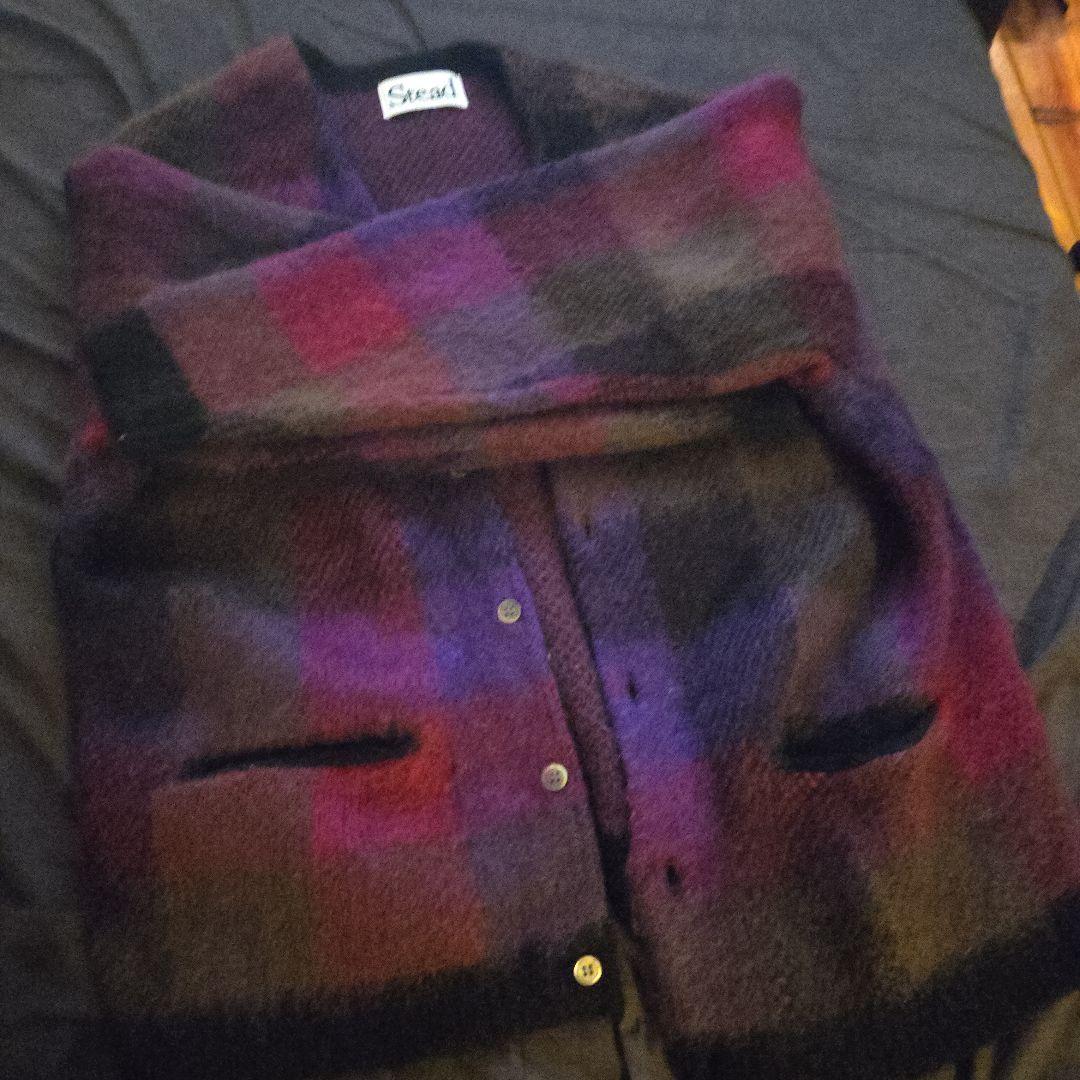 ブロックチェック カーディガン